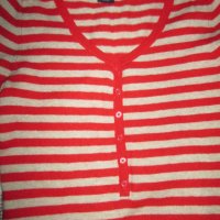 Пуловер вълна райе червено Gap, снимка 4 - Блузи с дълъг ръкав и пуловери - 27015349