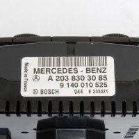 Панел управление климатик Mercedes W203 W209 A2038303085 9140010525, снимка 3 - Части - 43259433