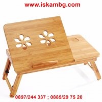 Бамбукова маса за лаптоп с охладител Bamboo Table, снимка 7 - Лаптоп аксесоари - 28460017