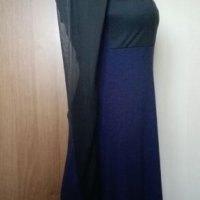 Елегантна рокля от черен тюл и тъмно синьо трико 🍀👗XS,S,M🍀👗арт.064, снимка 2 - Рокли - 27394753