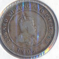 Стара монета Ямайка половин пени 1906 година, снимка 2 - Нумизматика и бонистика - 26657781