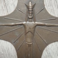 Месингов кръст,разпятие, снимка 2 - Други ценни предмети - 43451422