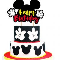 Мики маус Mickey  Happy Birthday картонен топер украса за торта декор парти рожден ден, снимка 1 - Други - 33377027