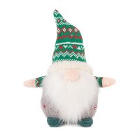 Плюшена играчка Коледен гном със зелена плетена шапка, 20 см Код: 011283, снимка 1 - Плюшени играчки - 43156528