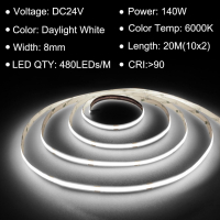 TTWAY COB LED ленти 20m (2x10m), 6000K DC24V, дистанционно, 384LEDs/M, снимка 3 - Лед осветление - 44865788