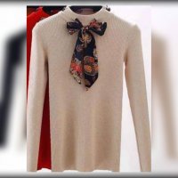 Сладурска блуза в бежово, универсален размер, снимка 6 - Блузи с дълъг ръкав и пуловери - 26715033