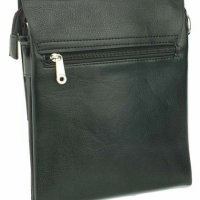 мъжка чанта кожена с презрамка за през гърди шах мат черна, снимка 4 - Чанти - 28036004