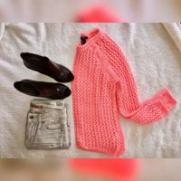 Разкошен пуловер в пастелно розово, снимка 7 - Блузи с дълъг ръкав и пуловери - 43233365