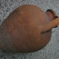 Стара керамична делва амфора с капак, снимка 7 - Антикварни и старинни предмети - 35028367