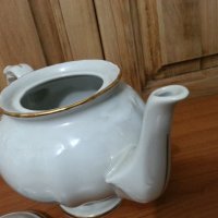 Стар български порцелан чайник бароков релеф, снимка 4 - Антикварни и старинни предмети - 35154561