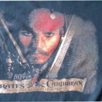 тениска детска с Джони Деп Карибски пирати размер S, уникална, снимка 4 - Тениски - 37544433