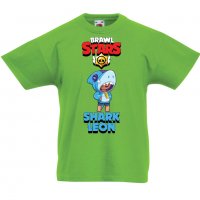 Детска тениска Shark Leon брол старс Brawl Stars, снимка 5 - Детски тениски и потници - 32928545