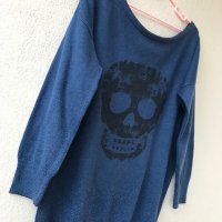 Пуловер с череп - L, снимка 6 - Блузи с дълъг ръкав и пуловери - 27665295