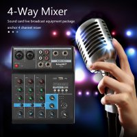 F4-A 4channel Audio Mixer Bluetooth-USB Sound Mixin - мини аудио миксер смесител /ЧИСТО НОВИ/, снимка 3 - Ресийвъри, усилватели, смесителни пултове - 36819891