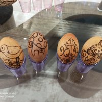 Дървени яйца - ръчно пирографирани