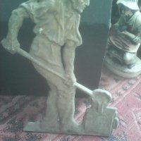 Леяр работник метална статуетка пано 6748, снимка 2 - Колекции - 27009201