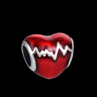 Сребърен елемент Пандора,сърце"Heart beat"/нов, снимка 1 - Колиета, медальони, синджири - 44905389
