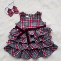 Карирана рокля H&M за бебе 6 месеца, снимка 6 - Бебешки рокли - 38915742