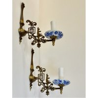 Чифт аплици "Blue Delft" - Ar Deco, снимка 1 - Лампи за стена - 44113456