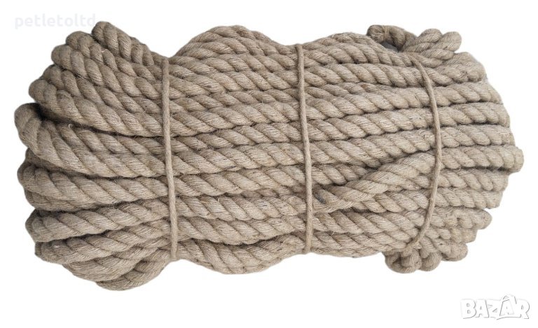 Въже конопено Ф 22 мм ( фина оплетка ) / 50 метра - цената е за 50 метра, снимка 1