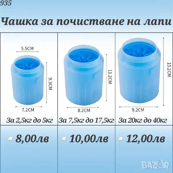 Уред чашка за почистване на кучешки лапи. Приспособление за дезинфекция на лапички. , снимка 1