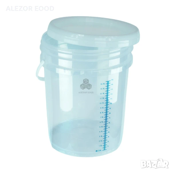 Прозрачна пластмасова градуирана кофа, Обем 20л. Деление 100 мл.,4351, снимка 1