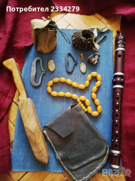 Стар допълнения към носия: пояс, броеница, гривна, челник. , снимка 1