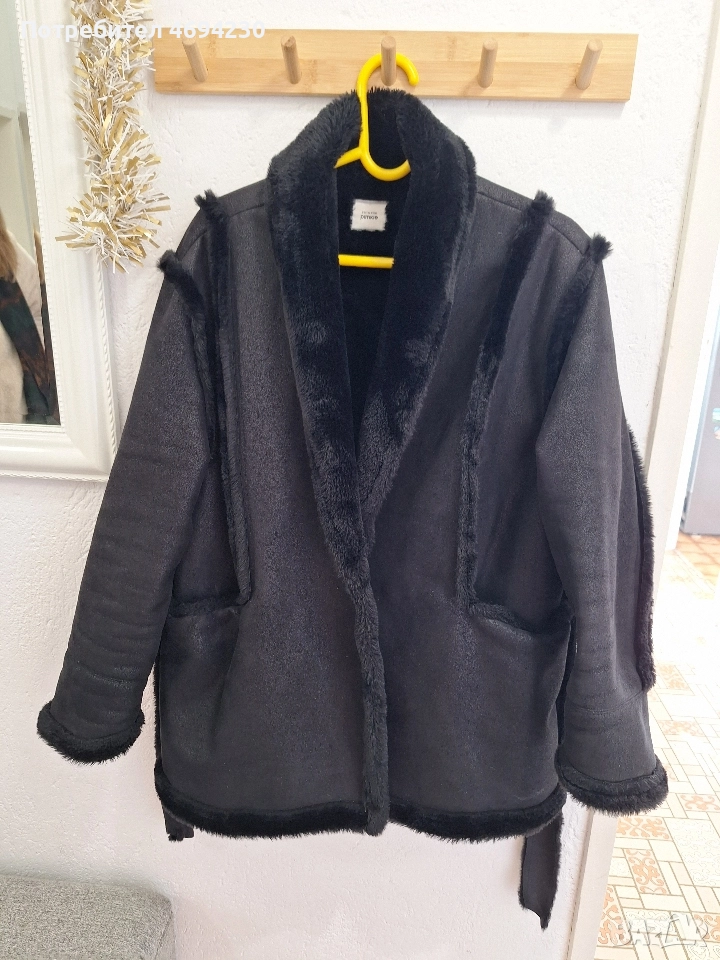 Дамси Кожух от Набук . Топъл ,Подходящ за зимата .Размер L, снимка 1