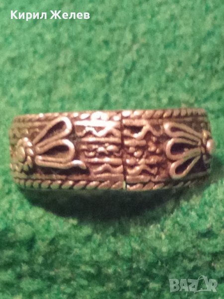 СТАРИНЕН СРЕБЪРЕН РЯДЪК РЪЧНО ПРАВЕН ПРЪСТЕН с ПЕЧАТ на МАЙСТОРА КОЛЕКЦИОНЕРСКИ УНИКАТ 28763, снимка 1