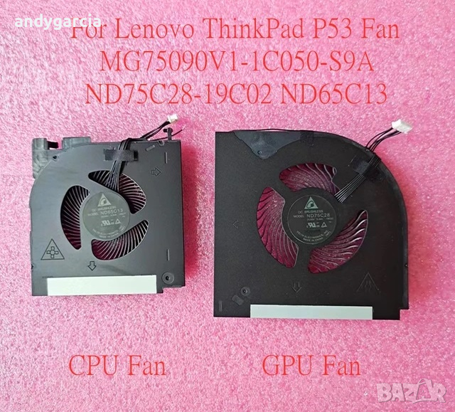 CPU GPU Cooling Fan For Lenovo ThinkPad P53 вентилатори за охлаждането, снимка 1