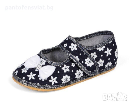 Детски пантофи "Barefoot" сини цветя 24/33, снимка 1