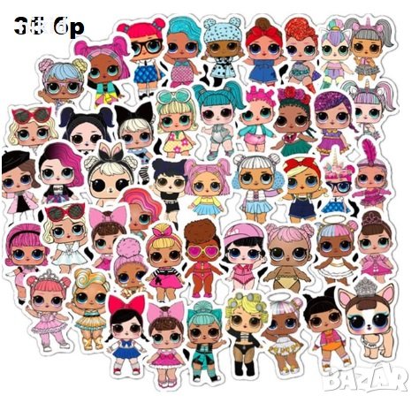 35 бр Кукли LOL L.O.L ЛОЛ Кукли LOL L.O.L ЛОЛ Surprise самозалепващи лепенки стикери за украса декор, снимка 1