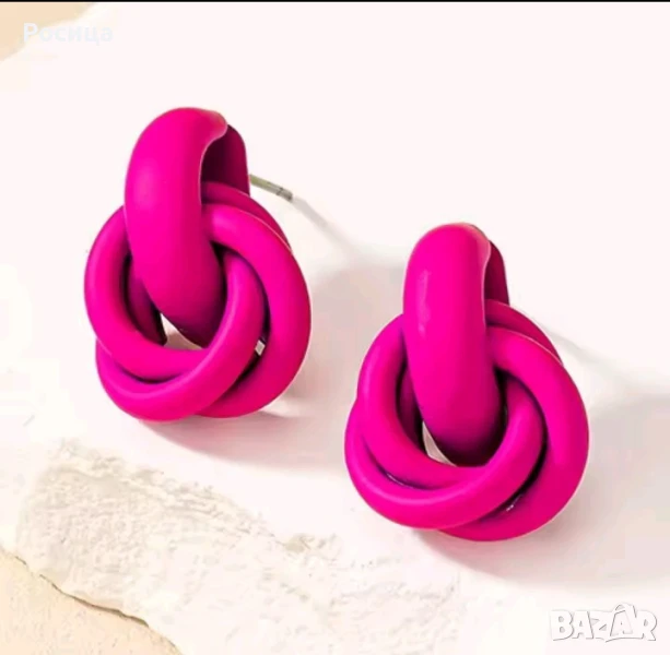 Обеци цикламен цвят , снимка 1