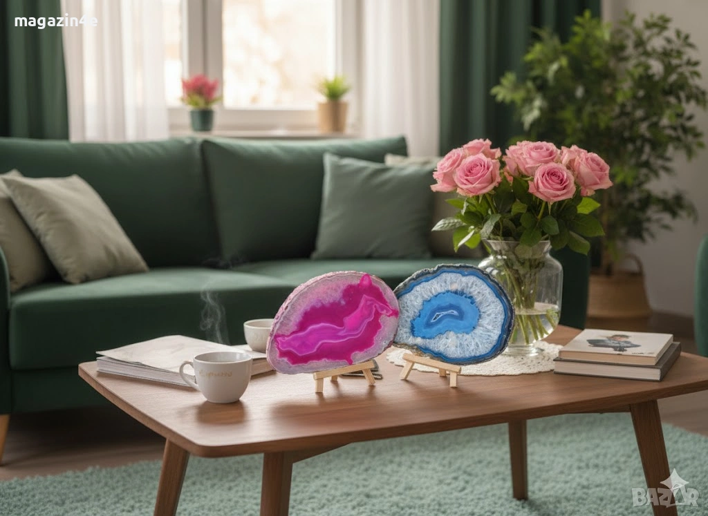 Ефектни големи ахати,декорация, луксозни подложки за чаши,Родопи,Родопис,Фън шуй,, снимка 1