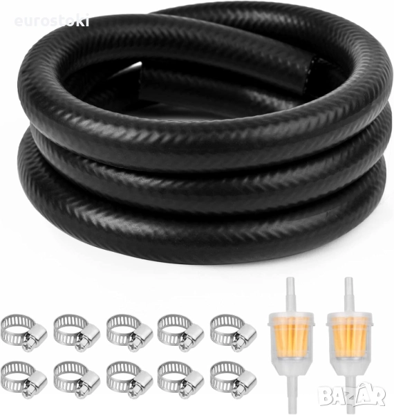 URAQT Маркуч за гориво, комплект маркуч за гориво 6 мм вътрешен диаметър, 2-метров , снимка 1