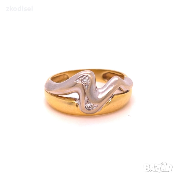 Златен дамски пръстен с брилянти 4,61гр. размер:56 18кр. проба:750 модел:34685-5, снимка 1