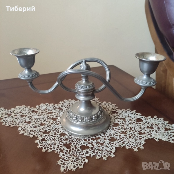 Свещник посребрен, снимка 1