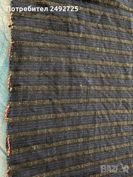 Автентичен Ръчно тъкан плат за носия, синьо- черно, снимка 1