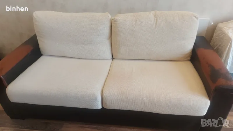 Триместен разтегателен диван размер 190см с функция  сън +дюшек, снимка 1