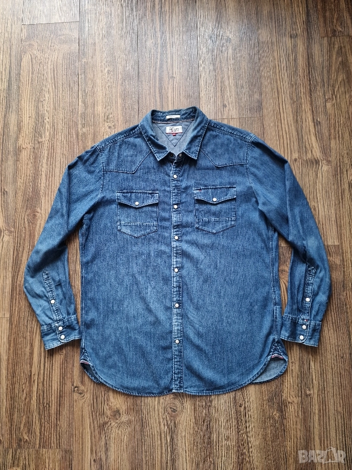 Страхотна мъжка дънкова риза TOMMY HILFIGER, размер XL, снимка 1