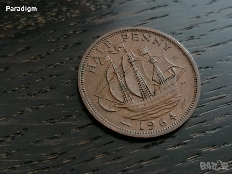 Монета - Великобритания - 1/2 (половин) пени | 1964г., снимка 1