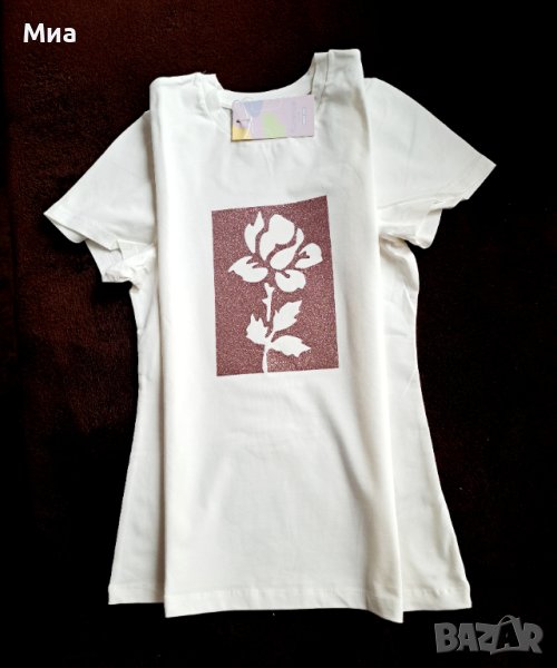Дамска бяла тениска.Нова!, снимка 1