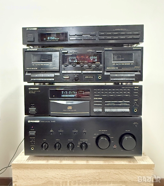🔊Ретро аудио система сет PIONEER - усилвател, CD плеър, двукасетъчен дек и тунер 🔊, снимка 1