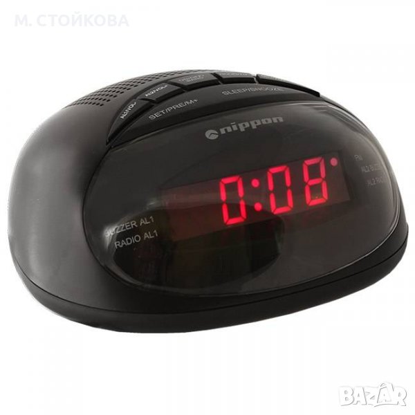 Радиочасовник - будилник Nippon NP 316 с големи цифри светещи в тъмното, снимка 1