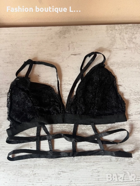 Ново черно дантелено бюстие с ленти под гърдите с регулиращи се презрамки S , M , L , XL размери, снимка 1