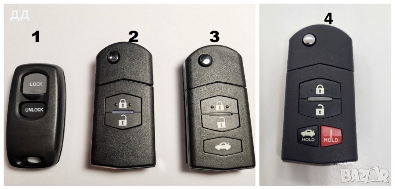 Ключ кутийка дистанционно за Мазда 2 3 5 6, снимка 1