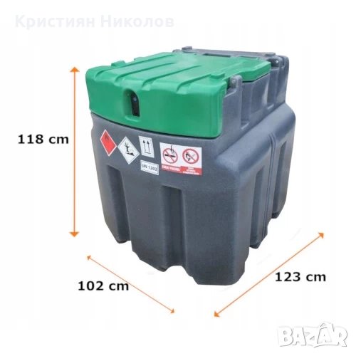 Мобилен резервоар за гориво с колонка без разходомер JFC - 950L, снимка 1