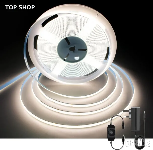 AXMOTUT Димируема COB LED лента за осветление 10m, 4000K 24V, 3200 LEDs Гъвкава CRI 93+, снимка 1