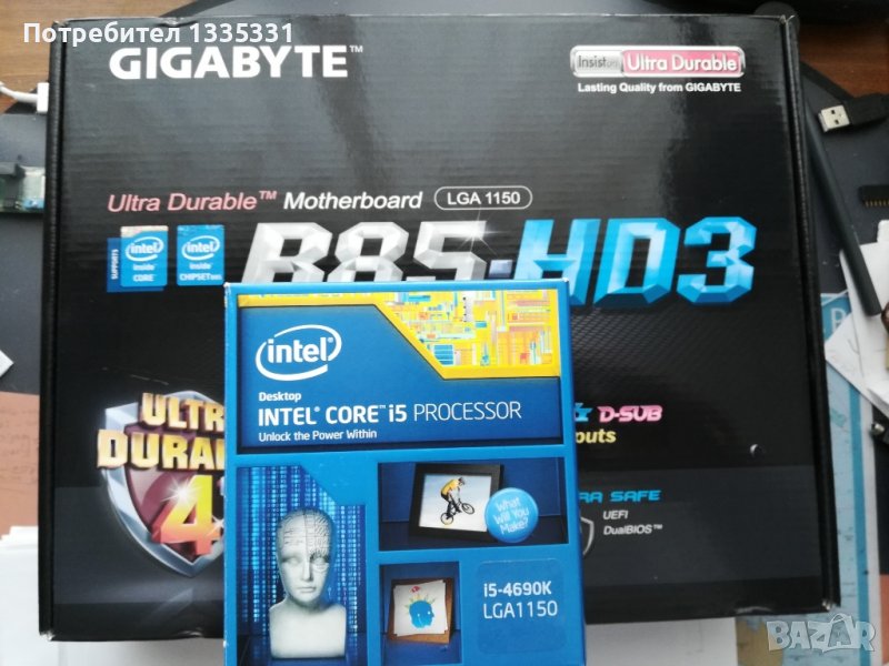 GIGABAYTE B85-HD3 Intel i5-4690K, снимка 1