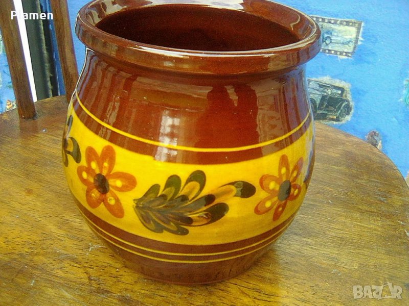 Старо калено гърненеце ваза на Троян, снимка 1